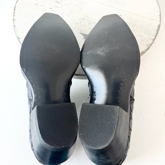 Rod Patrick Womens Pull on Shoes 5.5C Black Caiman Western Loafers Pointed Toe - Picture 8 of 9